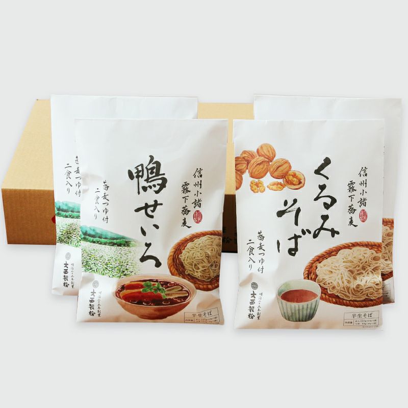 鴨せいろそば 半生麺 2食入り×4袋セット [2025年産そば] | 蔵の粉屋