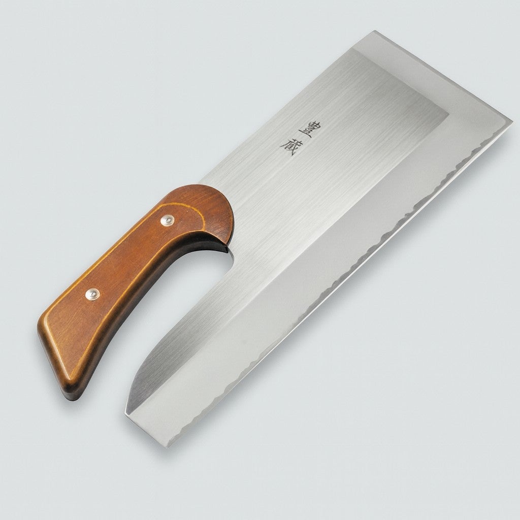 そば切り庖丁の柄　漆塗り出し鮫仕上げ そば切り包丁 漆柄 330mm | 蔵の粉屋 大西製粉